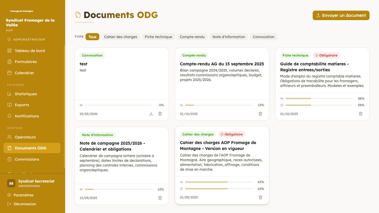 Documents ODG partagés avec suivi de consultation
